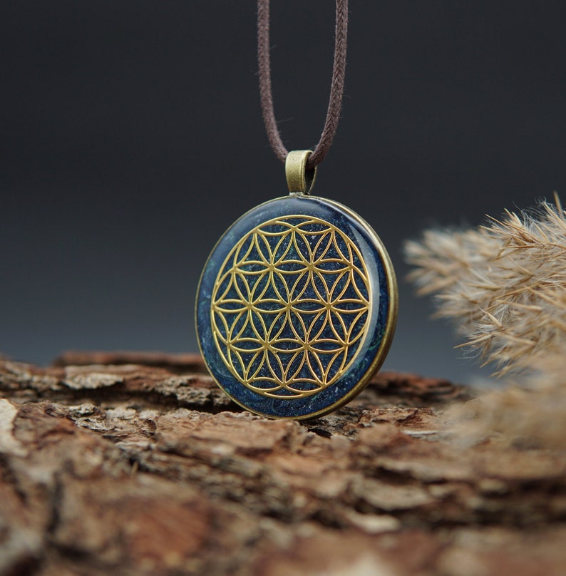 Blume des Lebens Orgonit – Energieanhänger Unisex – Spiritueller Talisman