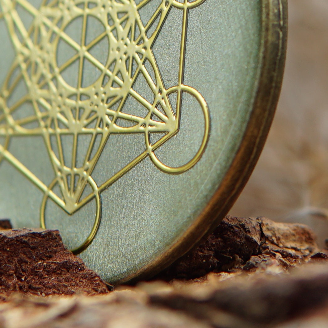 Metatron Orgonit Anhänger – Heilige Geometrie Talisman – Grün Bronze Schmuck