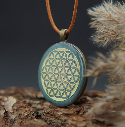 Flower of Life Orgonite – Pendant for spiritual harmony & energy flow