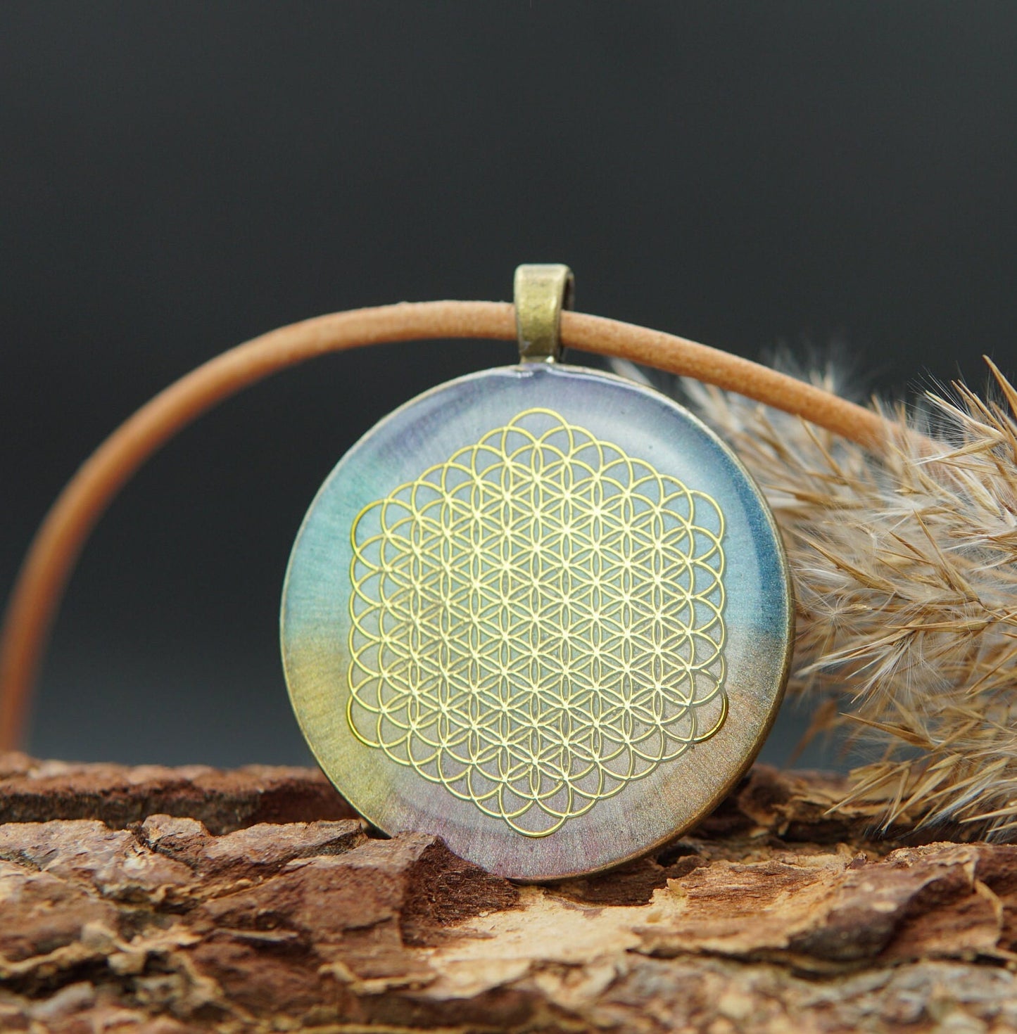 Orgonite Chakra Pendant – Flower of Life – Jewelry for Alignment & Balance