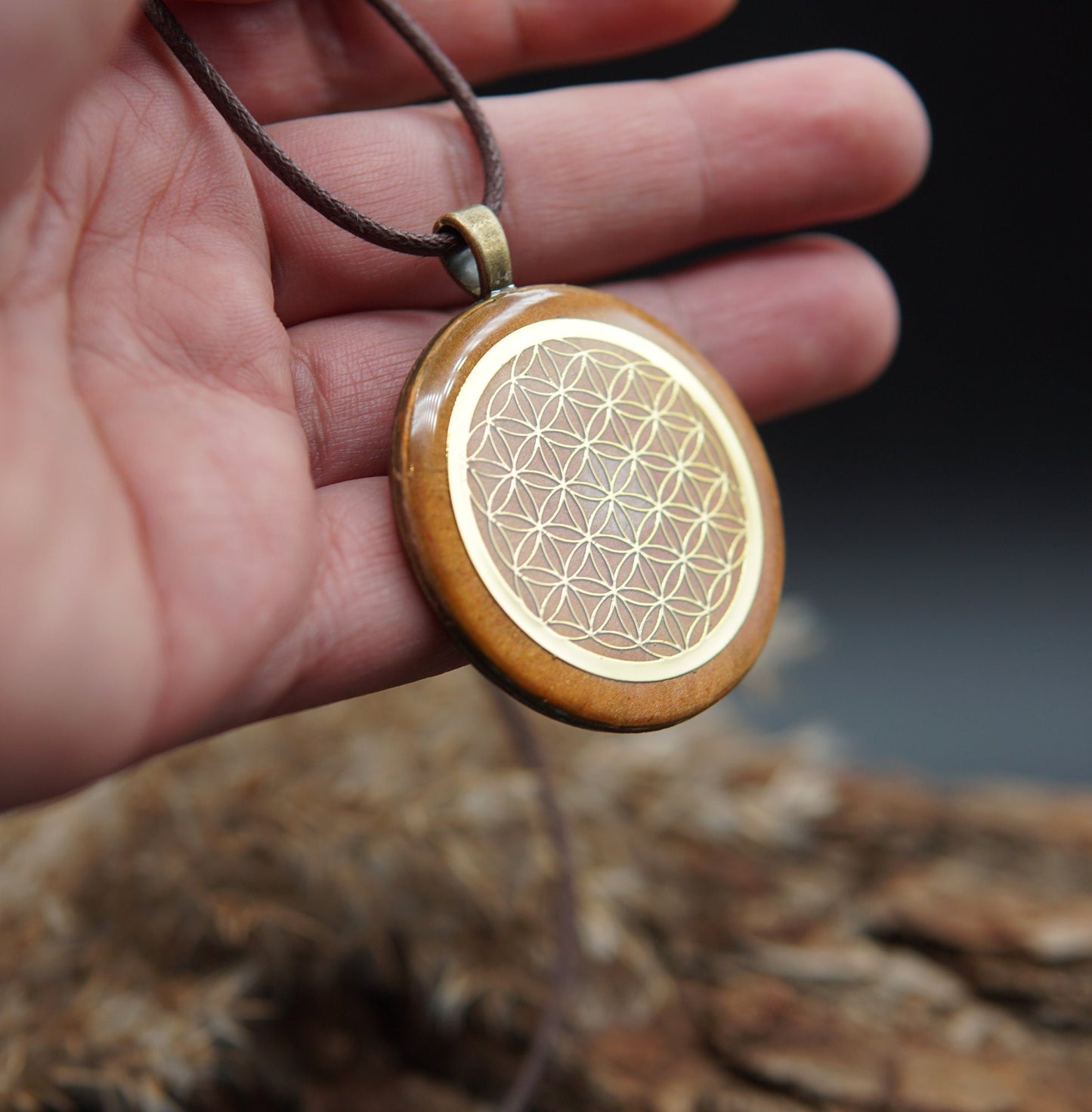 Blume des Lebens Orgonit Anhänger – Sakralchakra (Svadhishthana) Talisman Unisex