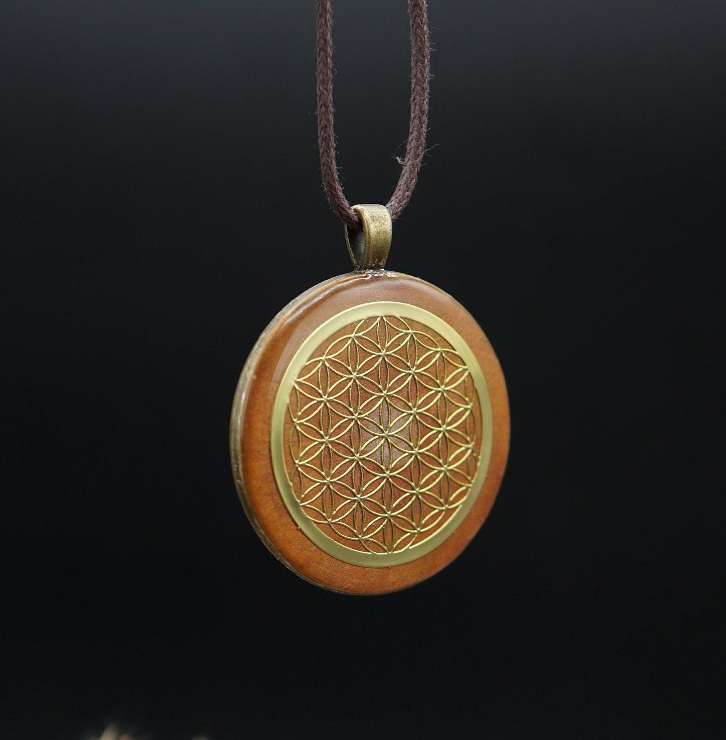 Blume des Lebens Orgonit Anhänger – Sakralchakra (Svadhishthana) Talisman Unisex