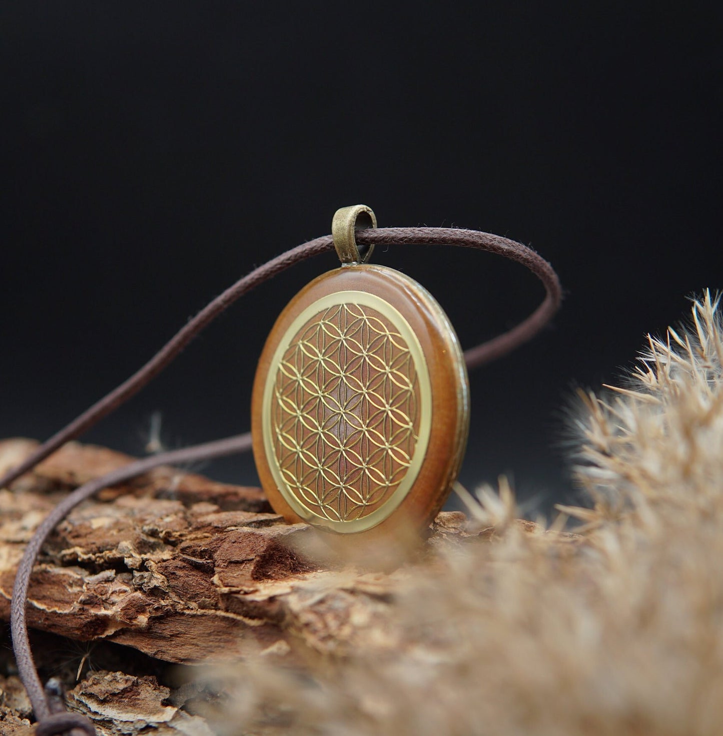 Blume des Lebens Orgonit Anhänger – Sakralchakra (Svadhishthana) Talisman Unisex