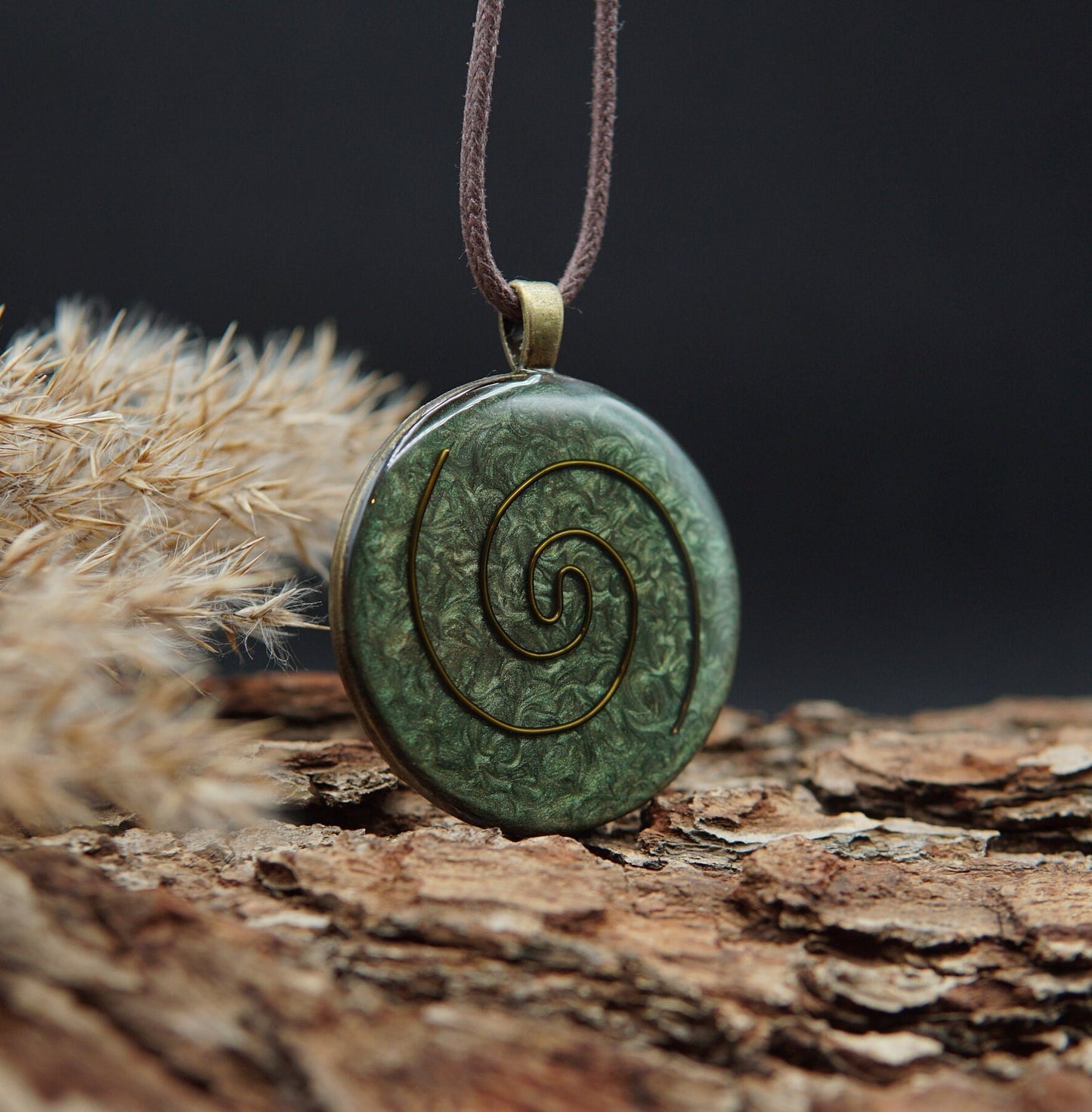 Kosmische Spirale Orgonit Amulett – Anahata Chakra, Natur & Schutz Energieanhänger