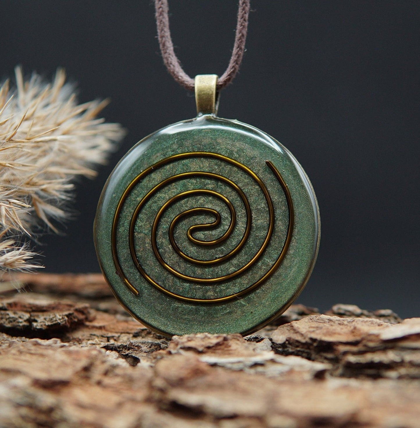 Kosmische Spirale Orgonit Amulett – Heilende Energie & Schutz mit Heiliger Geometrie