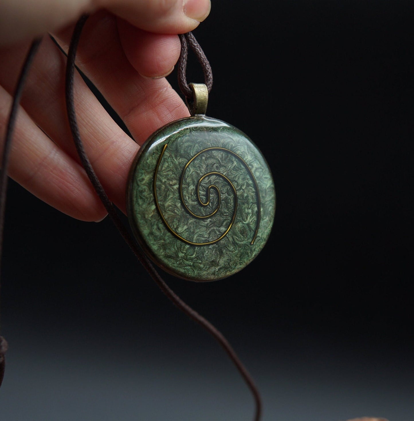 Kosmische Spirale Orgonit Amulett – Anahata Chakra, Natur & Schutz Energieanhänger