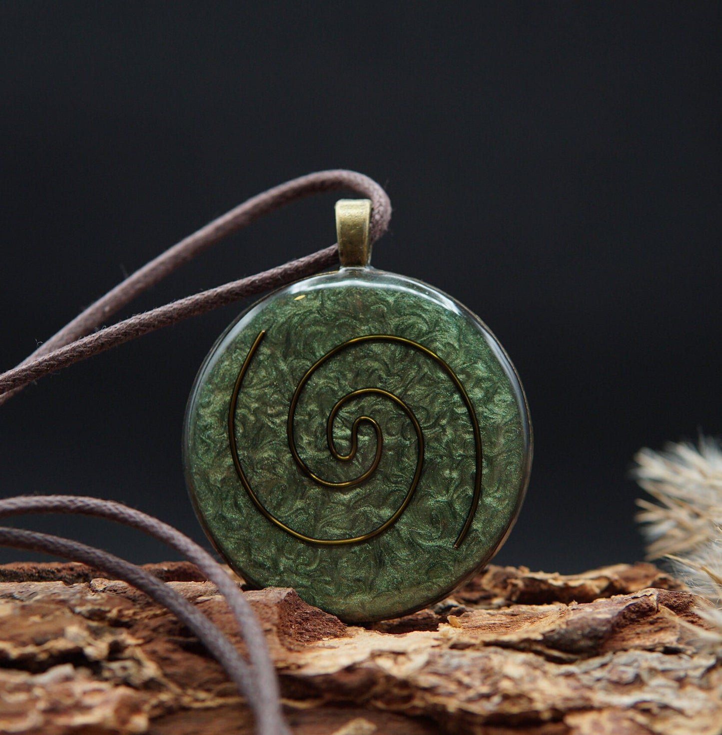Kosmische Spirale Orgonit Amulett – Anahata Chakra, Natur & Schutz Energieanhänger
