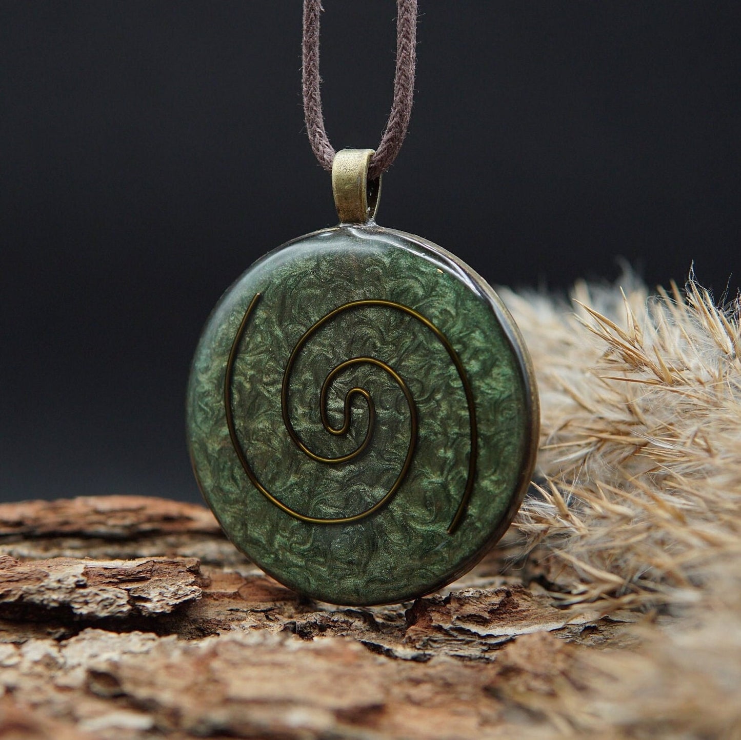 Kosmische Spirale Orgonit Amulett – Anahata Chakra, Natur & Schutz Energieanhänger