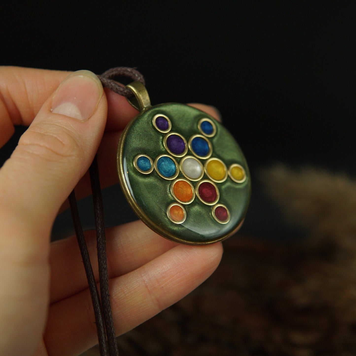 Frucht des Lebens Amulett – Orgonit für Intuition, Schutz & innere Harmonie