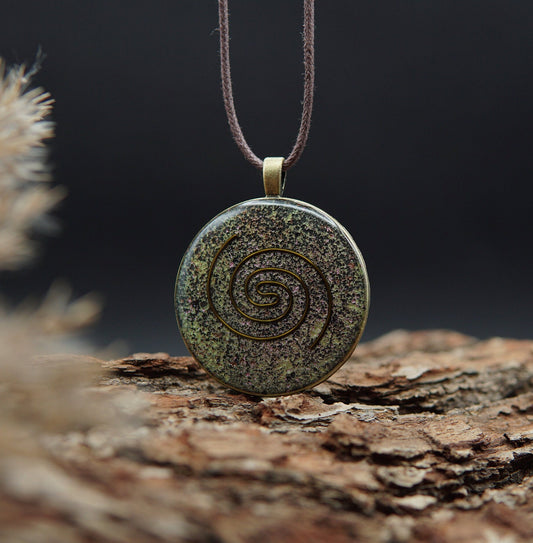 Cosmic Spiral Orgonite – Natural Power & Inner Harmony Energy Pendant