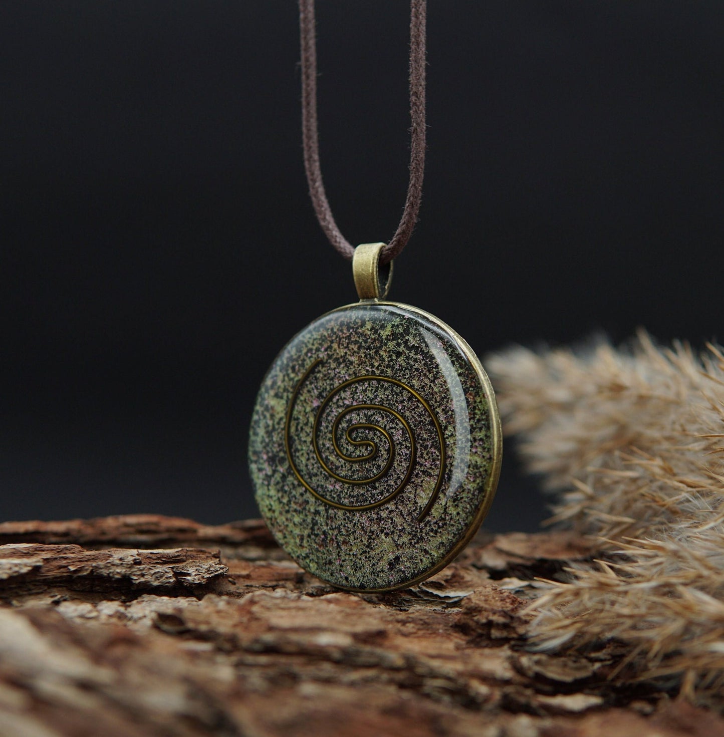 Cosmic Spiral Orgonite – Natural Power & Inner Harmony Energy Pendant