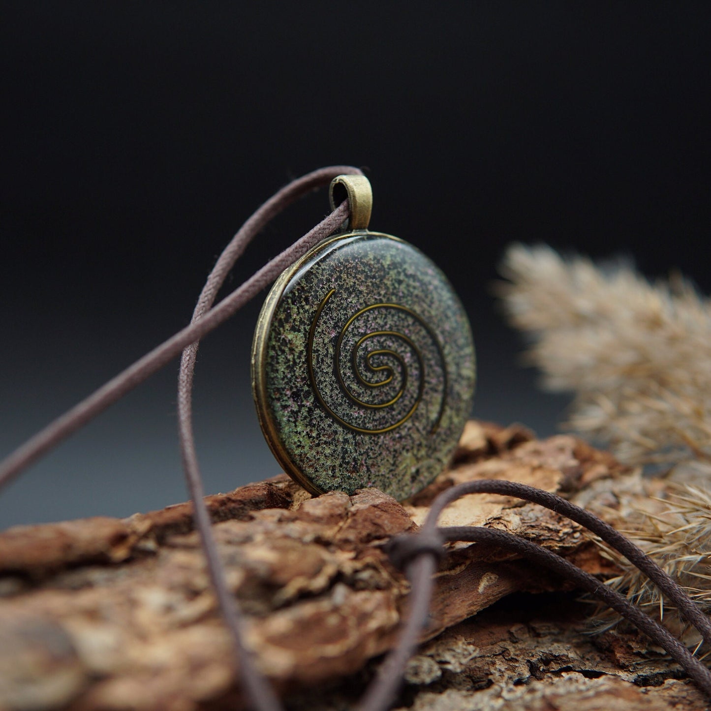 Cosmic Spiral Orgonite – Natural Power & Inner Harmony Energy Pendant