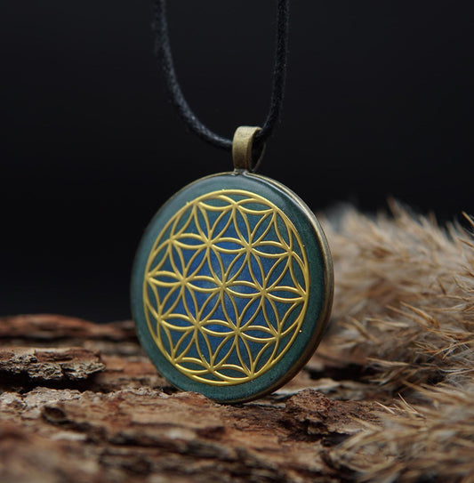 Orgonite Amulet – Flower of Life Energy Pendant – Spiritual Unisex Gift