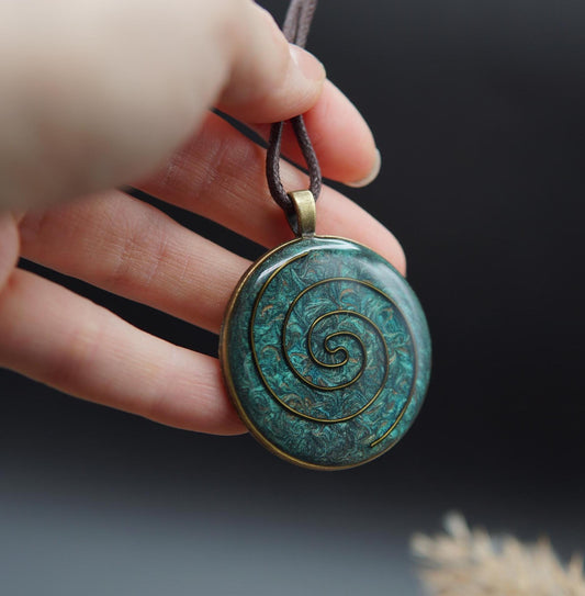 Cosmic Spiral Orgonite – Energy Pendant for Lightwork, Protection & Harmony