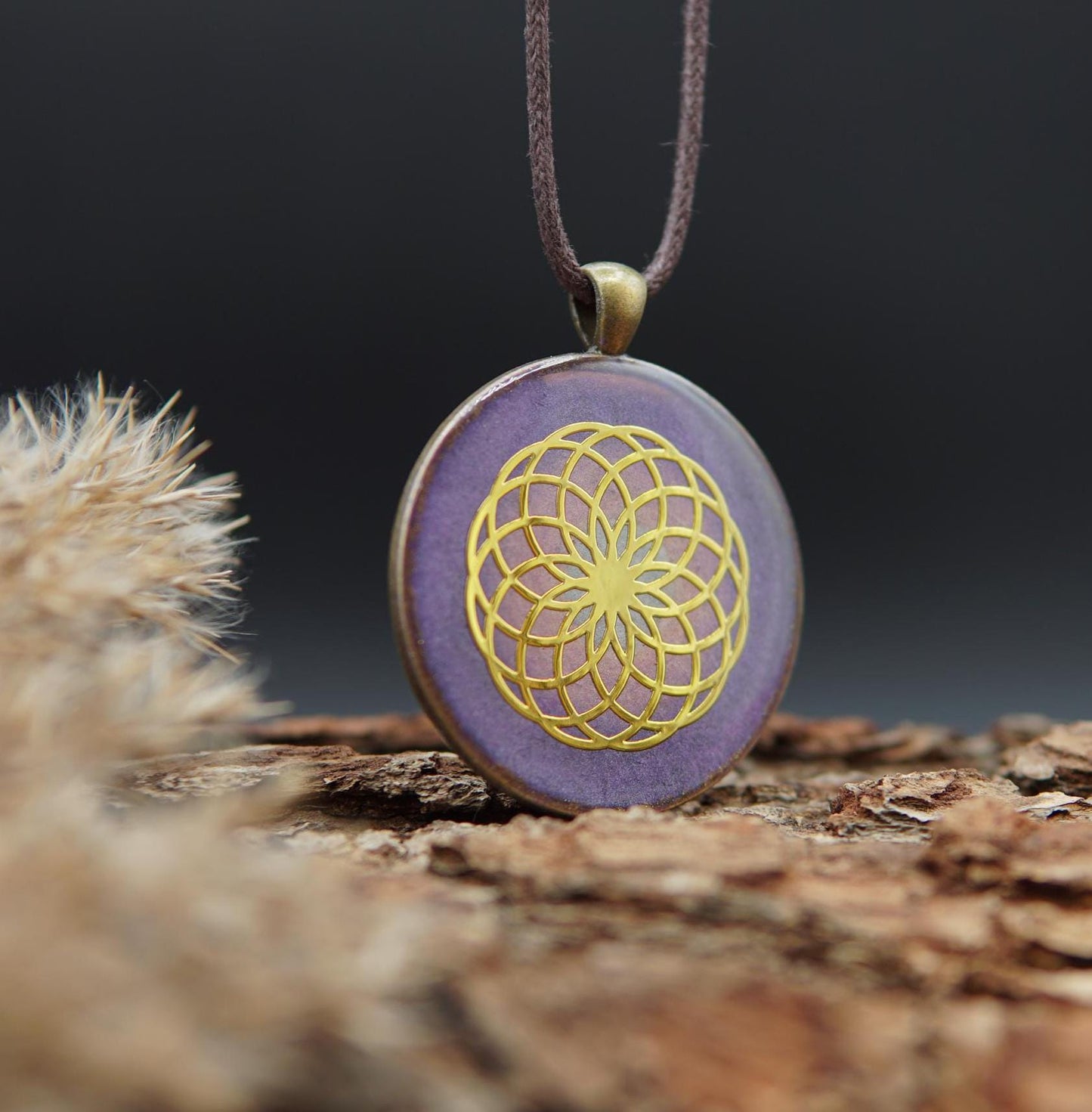 Chakra Symbol Orgonite Pendant – Crown Chakra Sahasrara Gift Unisex