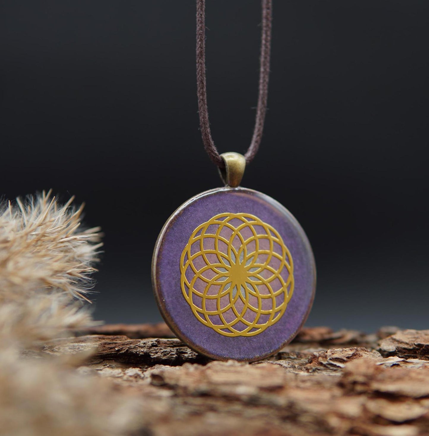 Chakra Symbol Orgonite Pendant – Crown Chakra Sahasrara Gift Unisex