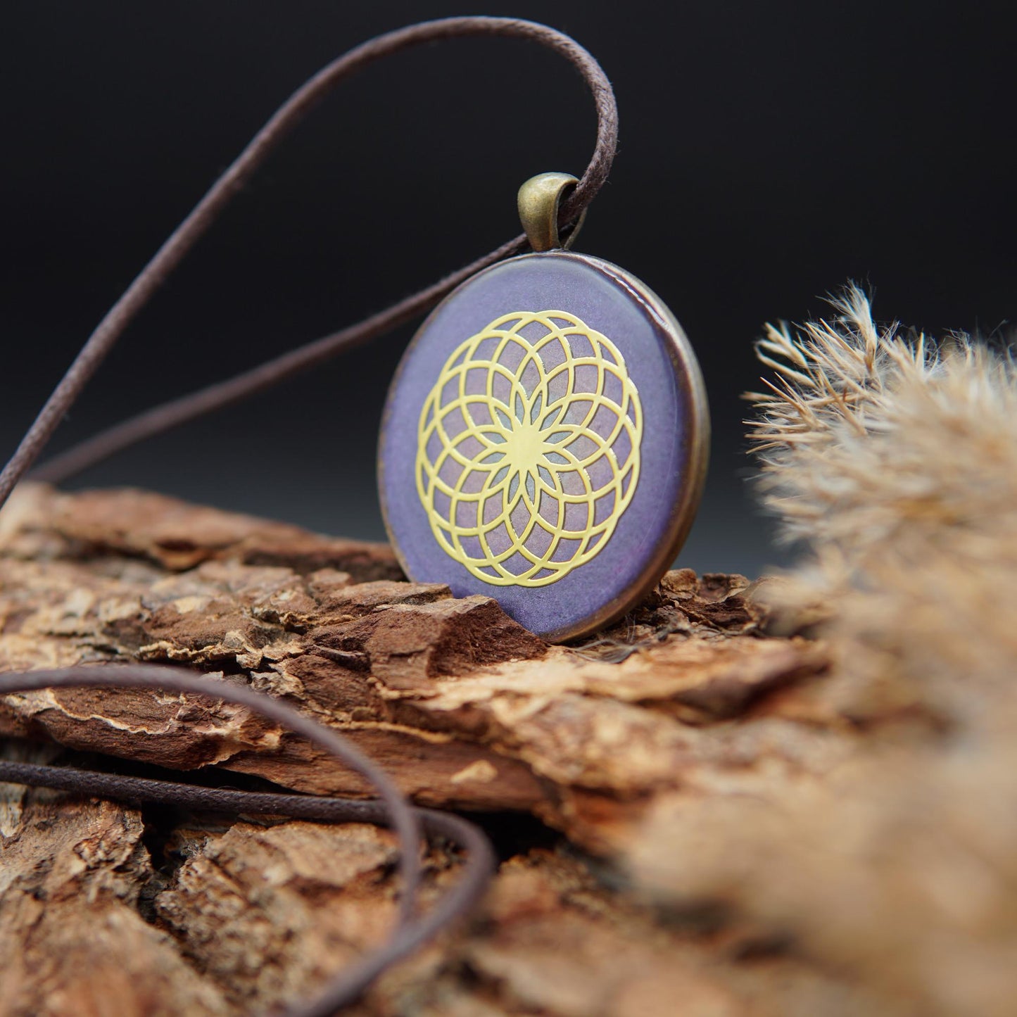 Chakra Symbol Orgonite Pendant – Crown Chakra Sahasrara Gift Unisex