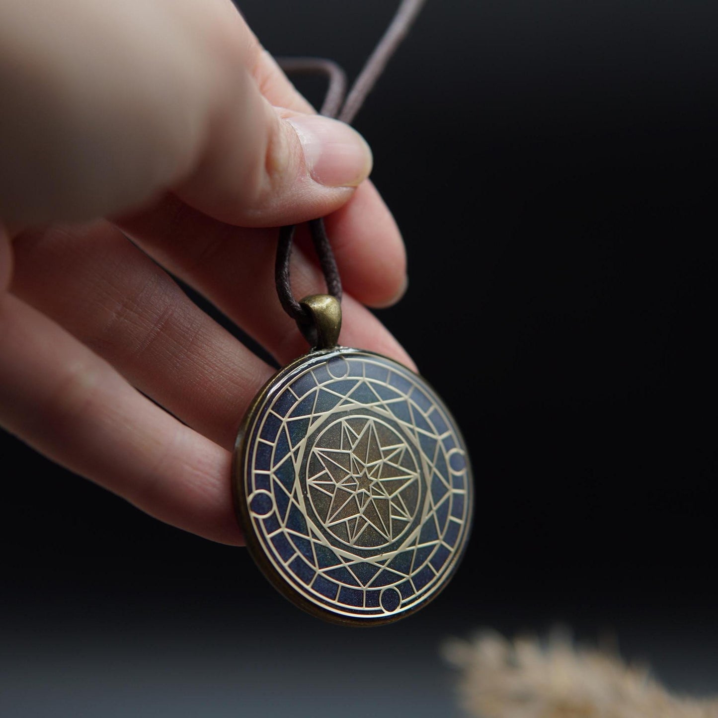 Orgonit Amulett Sternenquelle – Heiliger Geometrie Schutz & Energie Talisman