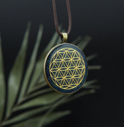 Blume des Lebens Orgonit – Energieanhänger Unisex – Spiritueller Talisman