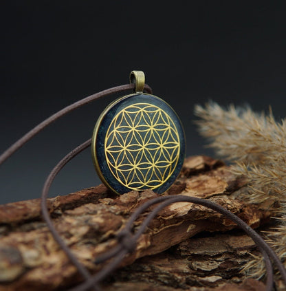 Blume des Lebens Orgonit – Energieanhänger Unisex – Spiritueller Talisman