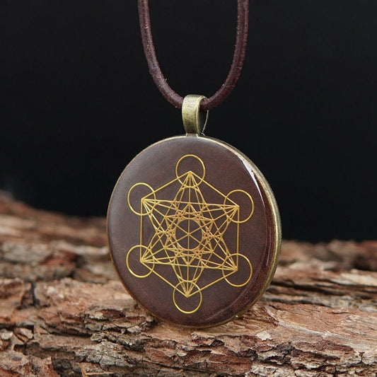 Metatron Orgonit Energieanhänger – Chi, Prana & Feng Shui in Braun Bronze
