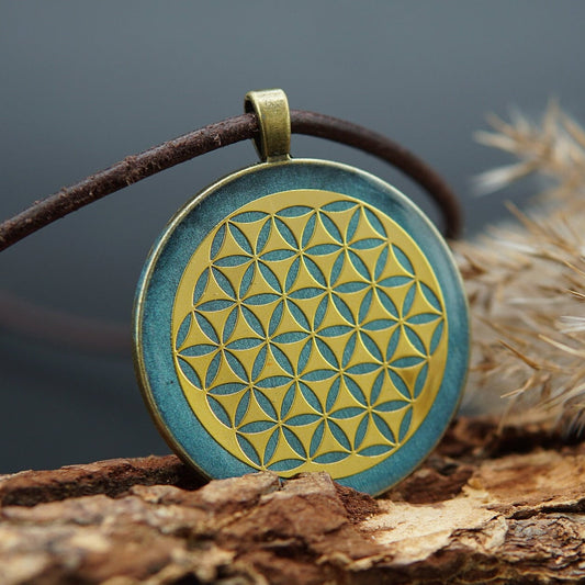 Blume des Lebens Orgonit – Vishuddha Chakra – Schmuck für Selbstausdruck