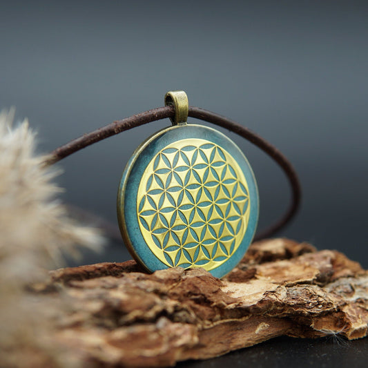 Blume des Lebens Orgonit – Vishuddha Chakra – Schmuck für Selbstausdruck