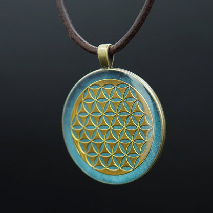 Blume des Lebens Orgonit – Vishuddha Chakra – Schmuck für Selbstausdruck