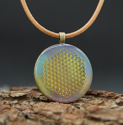 Orgonite Chakra Pendant – Flower of Life – Jewelry for Alignment &amp; Balance