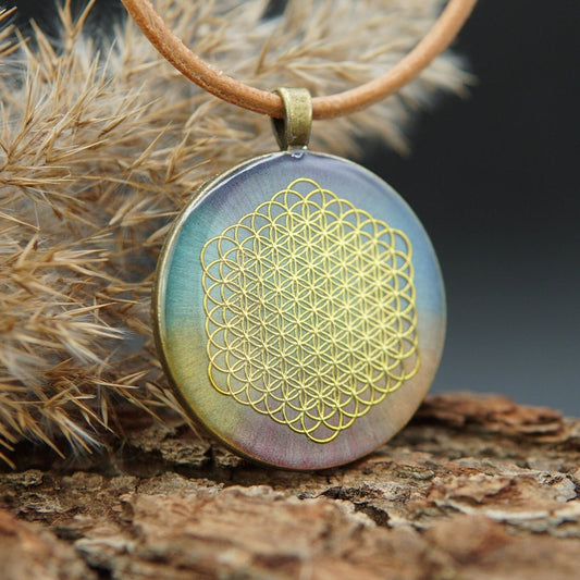 Orgonit Chakra-Anhänger – Blume des Lebens – Schmuck für Ausrichtung & Balance