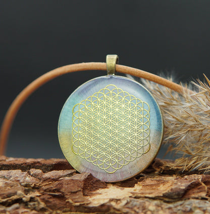 Orgonite Chakra Pendant – Flower of Life – Jewelry for Alignment &amp; Balance