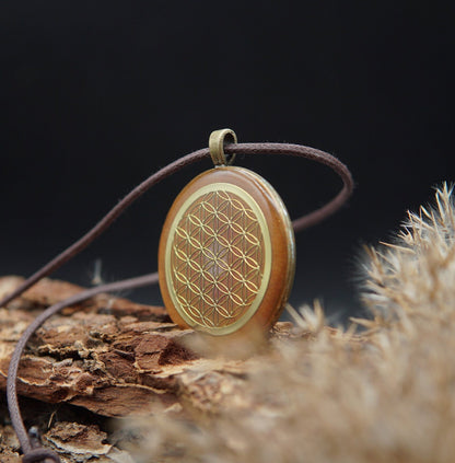 Blume des Lebens Orgonit Anhänger – Sakralchakra (Svadhishthana) Talisman Unisex