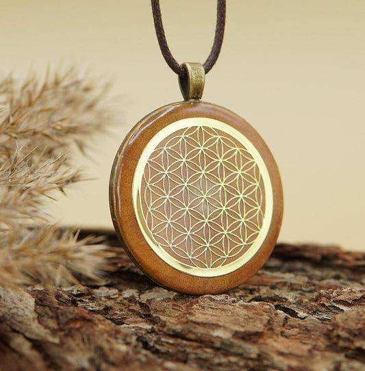 Blume des Lebens Orgonit Anhänger – Sakralchakra (Svadhishthana) Talisman Unisex