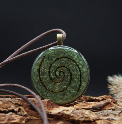 Kosmische Spirale Orgonit Amulett – Anahata Chakra, Natur & Schutz Energieanhänger