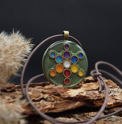 Frucht des Lebens Amulett – Orgonit für Intuition, Schutz & innere Harmonie