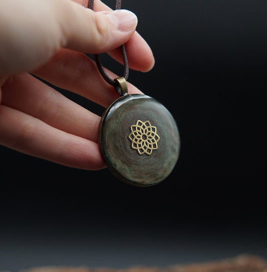 Orgonit Amulett Mandala – Heilige Geometrie Talisman für Schutz & Spiritualität