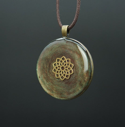 Orgonit Amulett Mandala – Heilige Geometrie Talisman für Schutz & Spiritualität