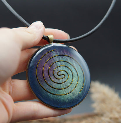 Orgonit Amulett „Aurora“ – Kosmische Spirale für energetischen Schutz