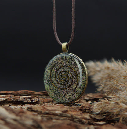 Cosmic Spiral Orgonite – Natural Power &amp; Inner Harmony Energy Pendant