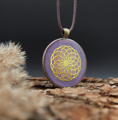 Chakra Symbol Orgonite Pendant – Crown Chakra Sahasrara Gift Unisex