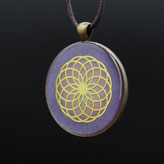 Chakra Symbol Orgonit Anhänger – Kronenchakra Sahasrara Geschenk Unisex